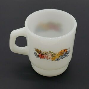 Anchor Hocking Fire King Natures Bounty Mug Fruit Pattern Oven Proof USA Vtg Cup
